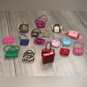 Barbie Doll Accessories Set - Red, Pink, Green, Blue, Leopard Print